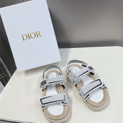 High Quality Luxury Dior Latest Velcro Hemp Rope Sandals – Style 26790 alternate view