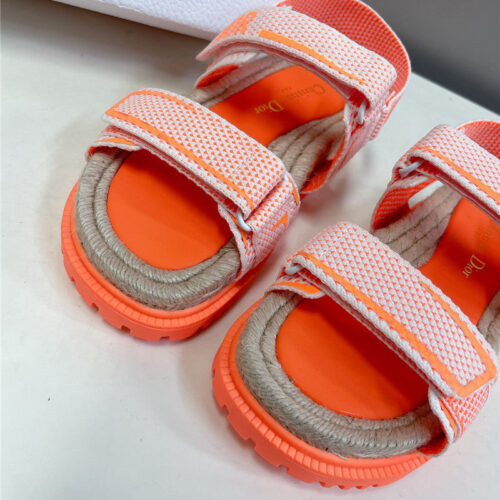 High Quality Luxury Dior Latest Velcro Hemp Rope Sandals – Style 83846 product detail