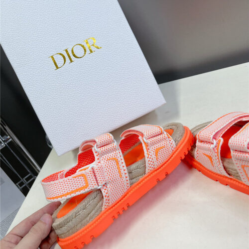 High Quality Luxury Dior Latest Velcro Hemp Rope Sandals – Style 83846 product detail