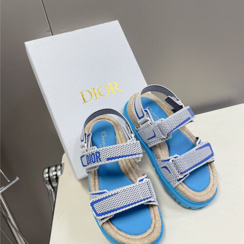 High Quality Luxury Dior Latest Velcro Hemp Rope Sandals product detail