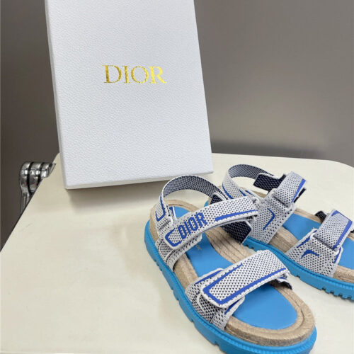 High Quality Luxury Dior Latest Velcro Hemp Rope Sandals product detail