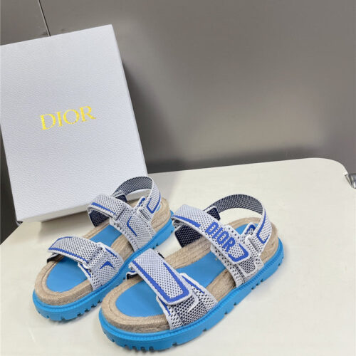High Quality Luxury Dior Latest Velcro Hemp Rope Sandals