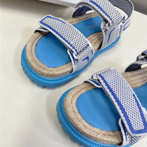 High Quality Luxury Dior Latest Velcro Hemp Rope Sandals product detail