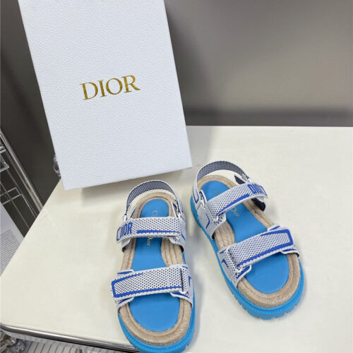 High Quality Luxury Dior Latest Velcro Hemp Rope Sandals alternate view