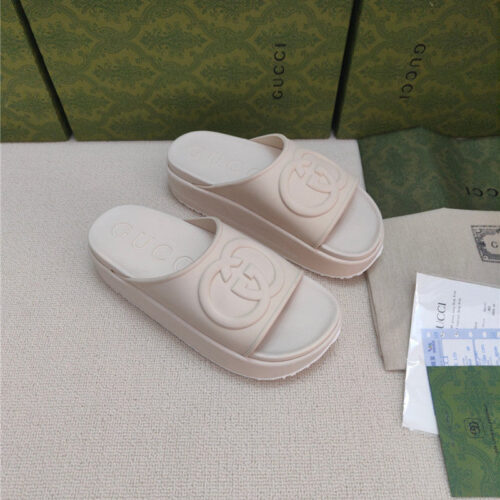 High Quality Luxury Gucci Ice Cream Platform Slippers – Style 38643