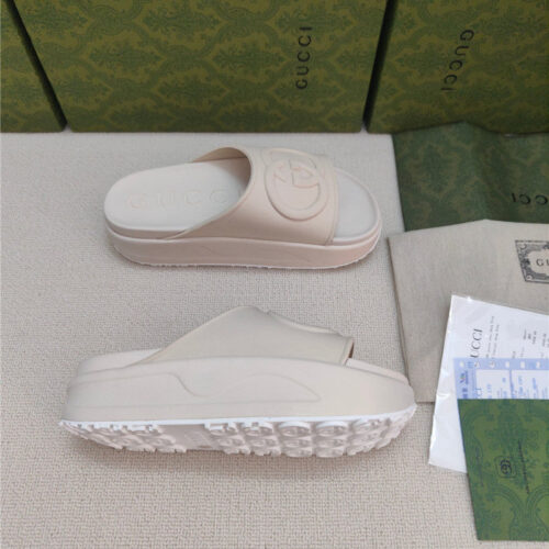 High Quality Luxury Gucci Ice Cream Platform Slippers – Style 38643 alternate view