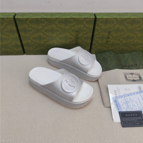 High Quality Luxury Gucci Ice Cream Platform Slippers