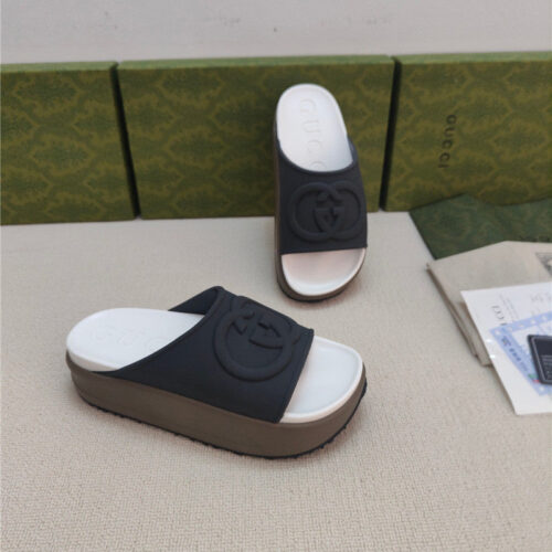 High Quality Luxury Gucci Ice Cream Platform Slippers – Style 42035 product detail
