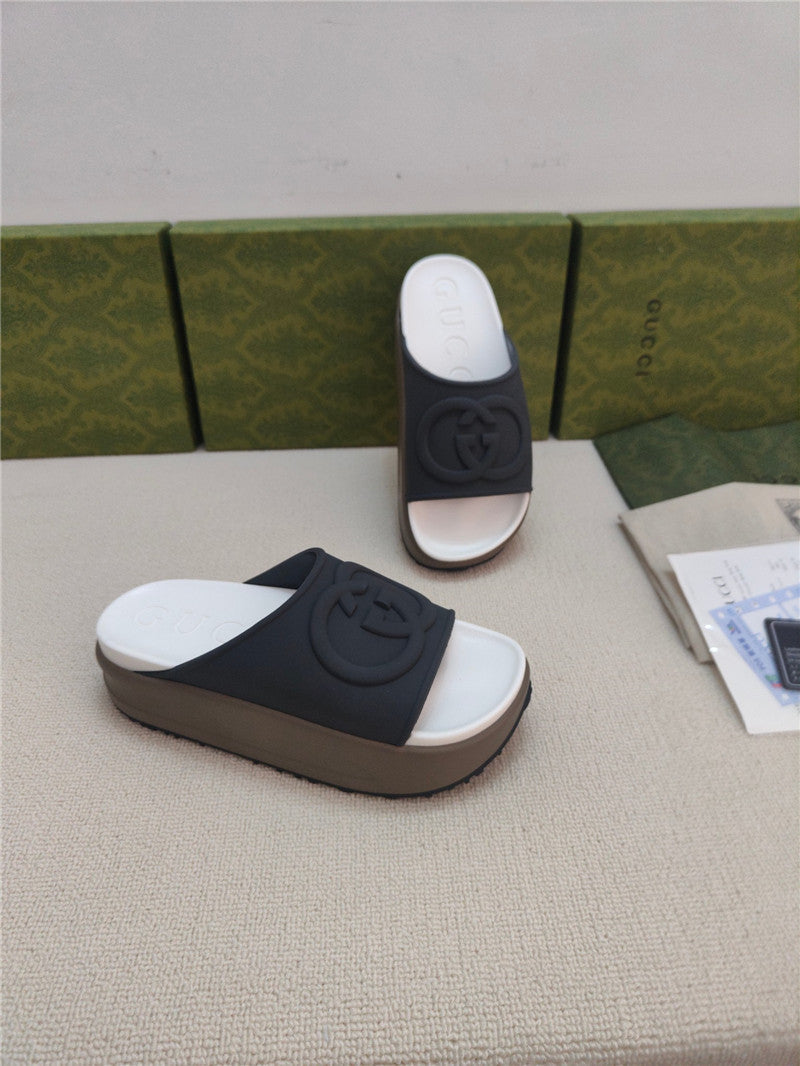 High Quality Luxury Gucci Ice Cream Platform Slippers – Style 42035 product detail