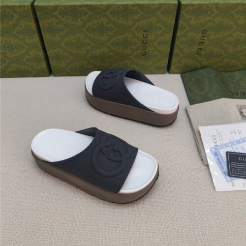 High Quality Luxury Gucci Ice Cream Platform Slippers – Style 42035 alternate view
