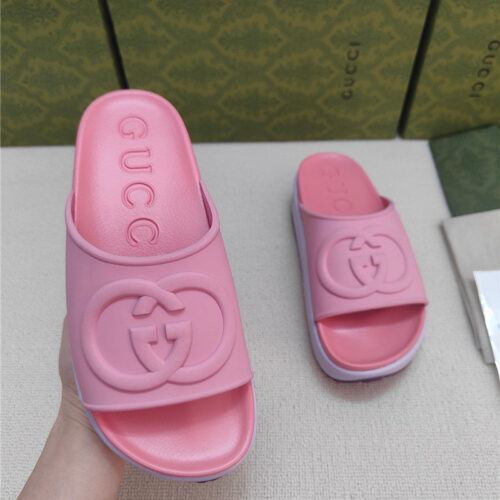 High Quality Luxury Gucci Ice Cream Platform Slippers – Style 09267 product detail