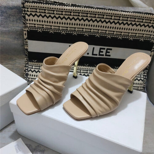 High Quality Luxury Dior Leather High Heel Sandals – Style 63430