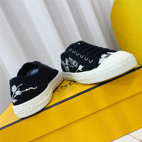 High Quality Luxury Fendi Domino Black Canvas Sneakers – Sizes 35–41 product detail
