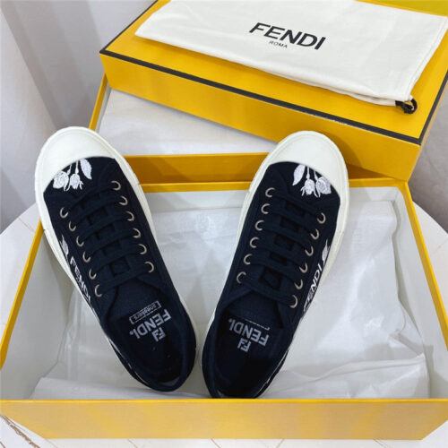 High Quality Luxury Fendi Domino Black Canvas Sneakers – Sizes 35–41 product detail