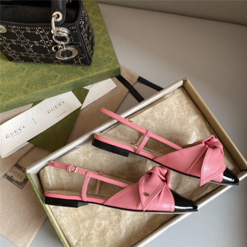 High Quality Luxury Gucci New Bunny Ear Bowknot Ballet Shoes – Style 35731 alternate view