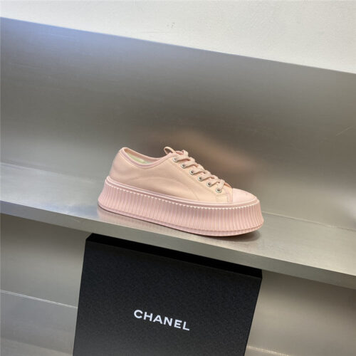 High Quality Luxury Chanel Latest Full Leather Platform Biscuit Shoes product detail