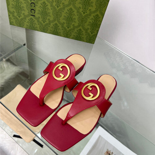 High Quality Luxury Gucci Flat Heel Slippers – Style 98323 product detail