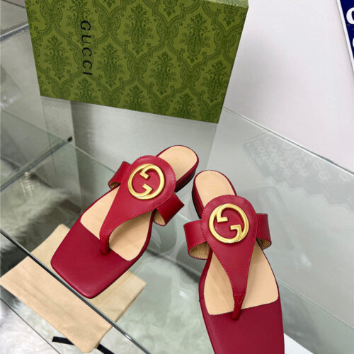 High Quality Luxury Gucci Flat Heel Slippers – Style 98323 product detail