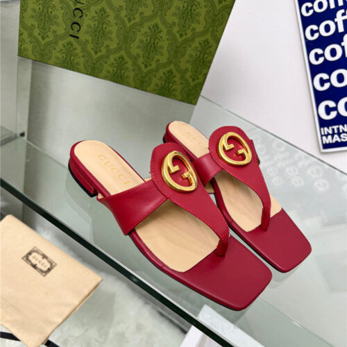 High Quality Luxury Gucci Flat Heel Slippers – Style 98323 product detail
