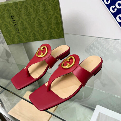 High Quality Luxury Gucci Flat Heel Slippers – Style 98323