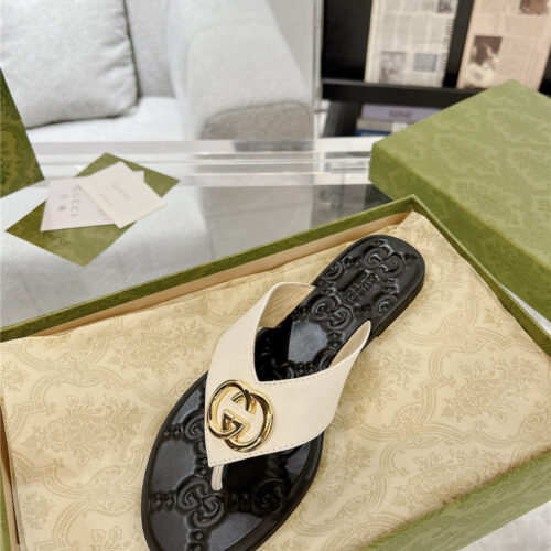 High Quality Luxury Gucci Interlocking Double G Flip Flops product detail