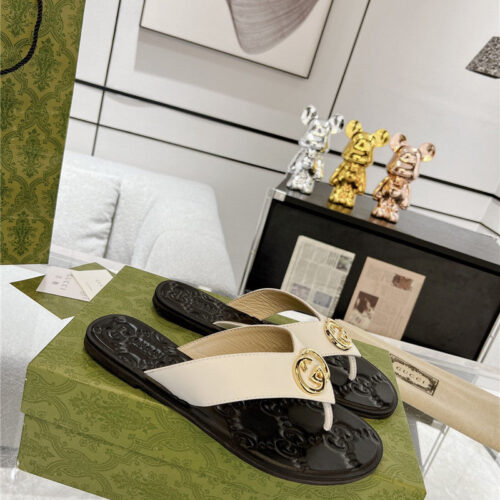 High Quality Luxury Gucci Interlocking Double G Flip Flops product detail