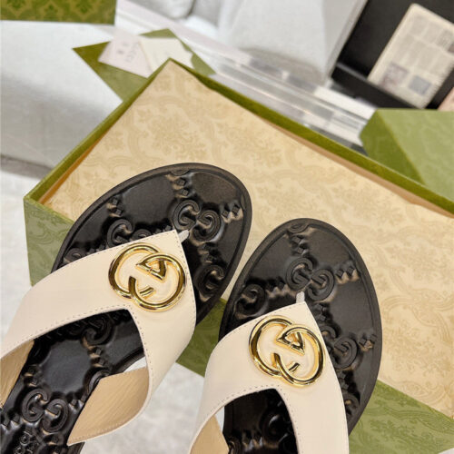 High Quality Luxury Gucci Interlocking Double G Flip Flops product detail