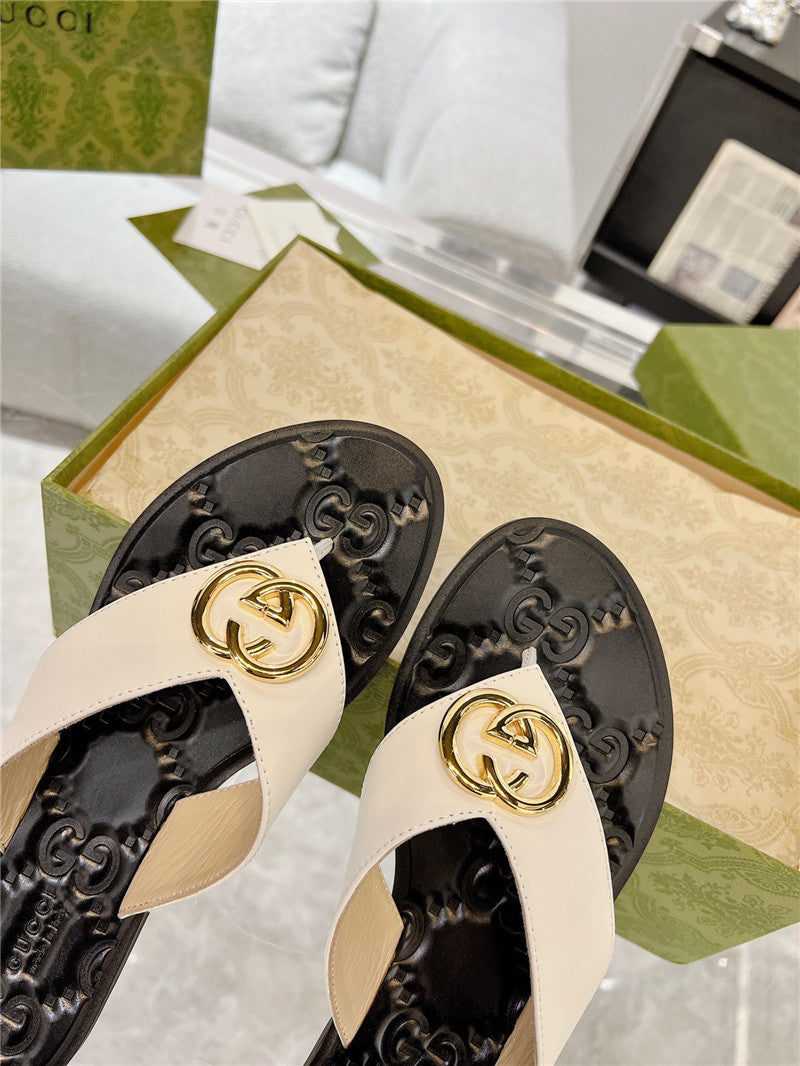 High Quality Luxury Gucci Interlocking Double G Flip Flops product detail