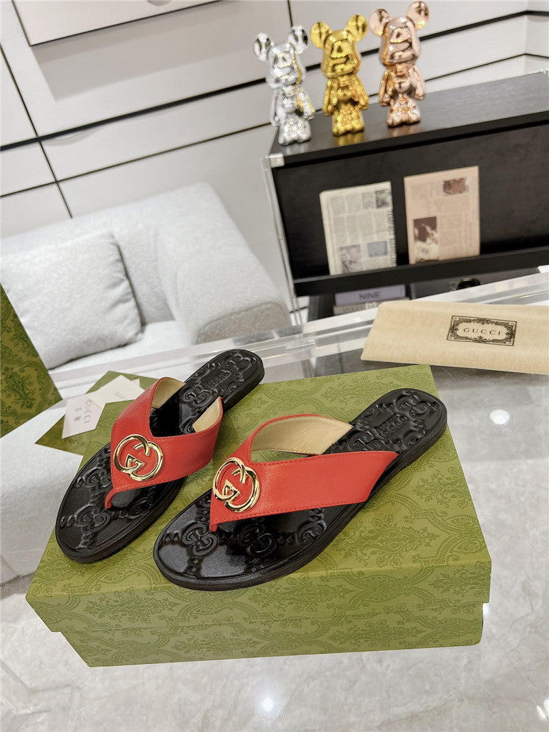 High Quality Luxury Gucci Interlocking Double G Flip Flops – Style 35251