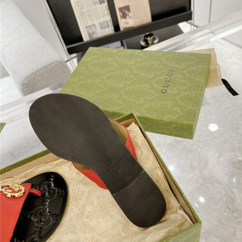 High Quality Luxury Gucci Interlocking Double G Flip Flops – Style 35251 product detail