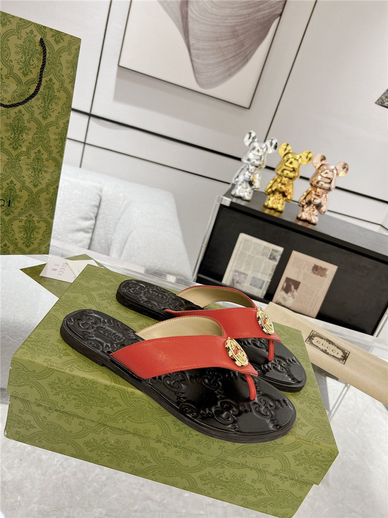 High Quality Luxury Gucci Interlocking Double G Flip Flops – Style 35251 product detail