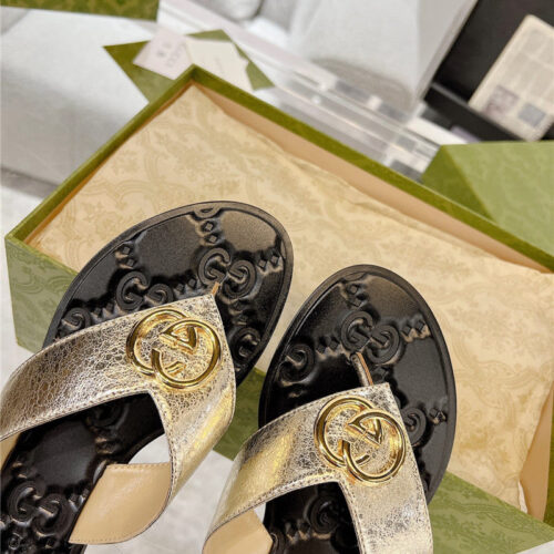 High Quality Luxury Gucci Interlocking Double G Flip Flops – Style 33555 product detail