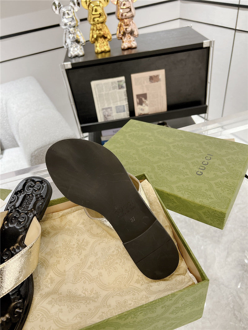High Quality Luxury Gucci Interlocking Double G Flip Flops – Style 33555 product detail