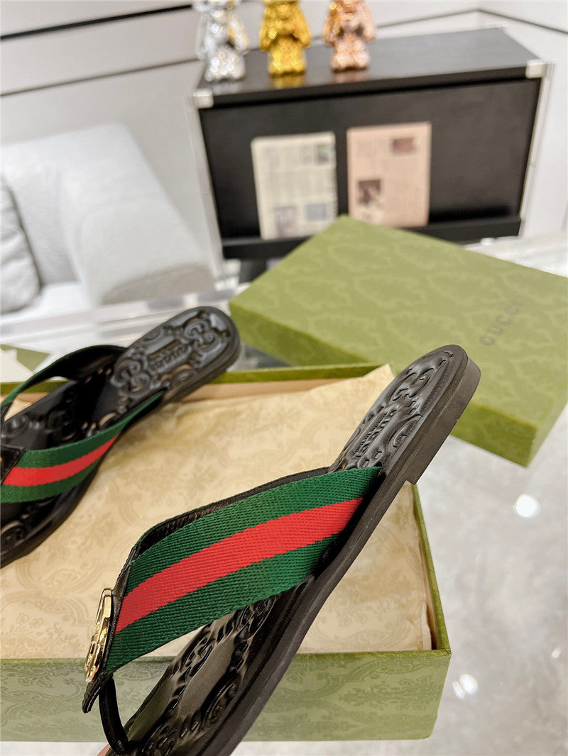High Quality Luxury Gucci Interlocking Double G Flip Flops – Style 64627 product detail