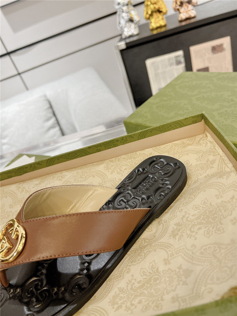 High Quality Luxury Gucci Interlocking Double G Flip Flops – Style 28467 product detail