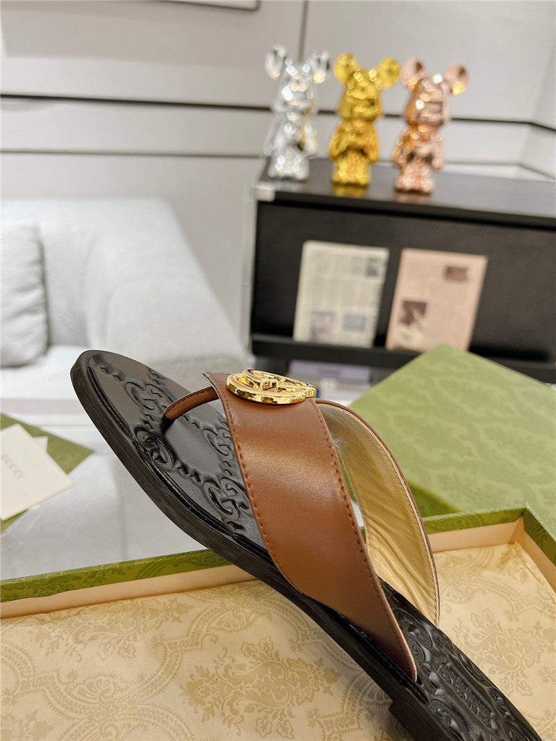 High Quality Luxury Gucci Interlocking Double G Flip Flops – Style 28467 product detail