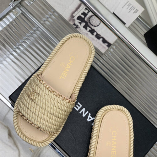 High Quality Luxury Chanel New Woven Slippers – Style 88230 product detail
