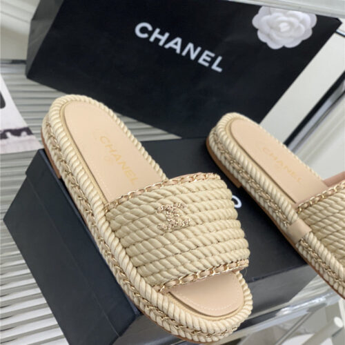 High Quality Luxury Chanel New Woven Slippers – Style 88230 product detail