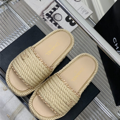 High Quality Luxury Chanel New Woven Slippers – Style 88230