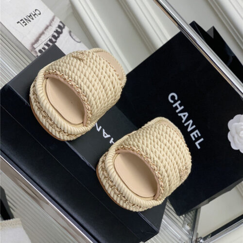 High Quality Luxury Chanel New Woven Slippers – Style 88230 product detail