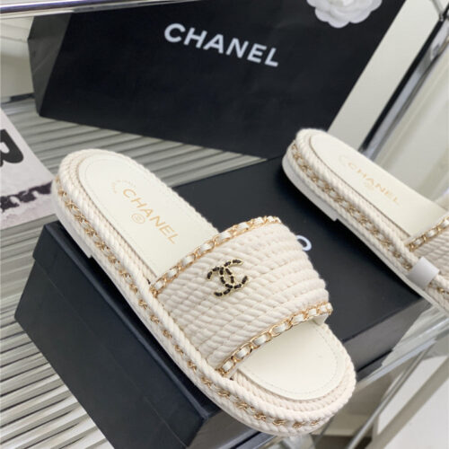 High Quality Luxury Chanel New Woven Slippers – Style 57158 product detail