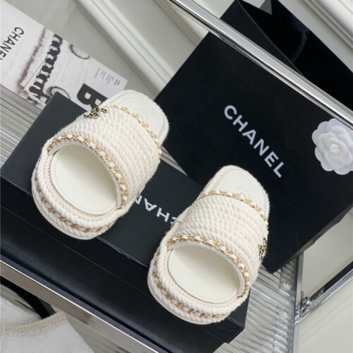 High Quality Luxury Chanel New Woven Slippers – Style 57158 alternate view