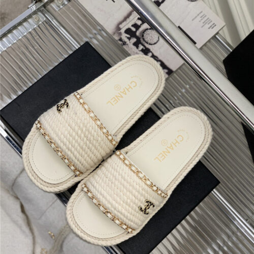 High Quality Luxury Chanel New Woven Slippers – Style 57158