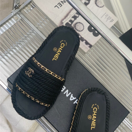 High Quality Luxury Chanel New Woven Slippers – Style 58854 product detail