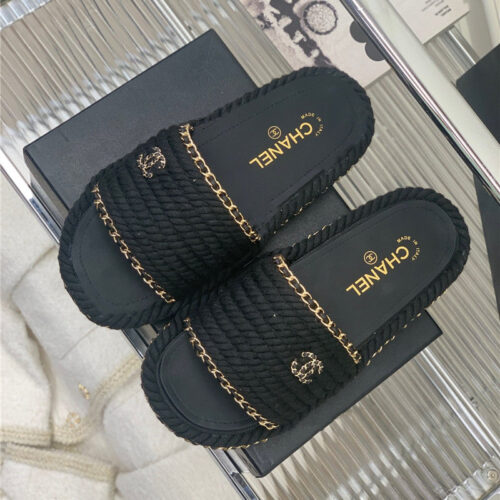 High Quality Luxury Chanel New Woven Slippers – Style 58854