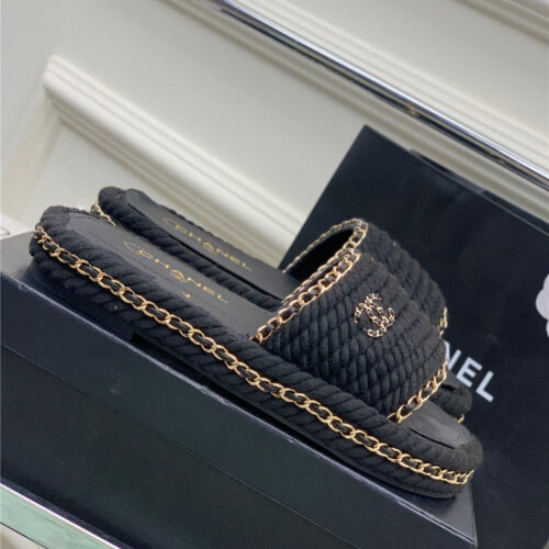 High Quality Luxury Chanel New Woven Slippers – Style 58854 product detail