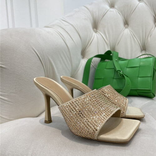 High Quality Luxury Bottega Veneta New Square Diamond Slippers