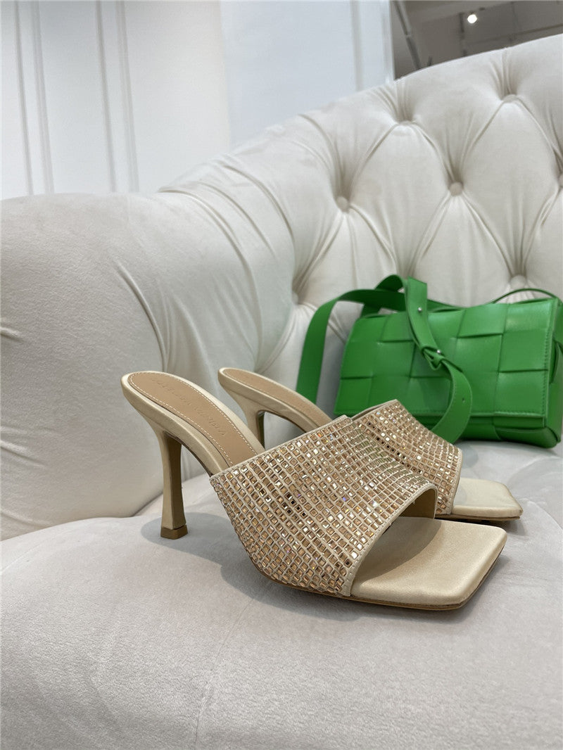 High Quality Luxury Bottega Veneta New Square Diamond Slippers