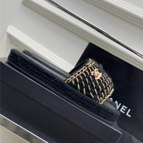 High Quality Luxury Chanel New Woven Slippers product detail