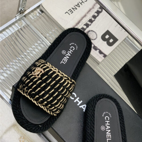 High Quality Luxury Chanel New Woven Slippers product detail